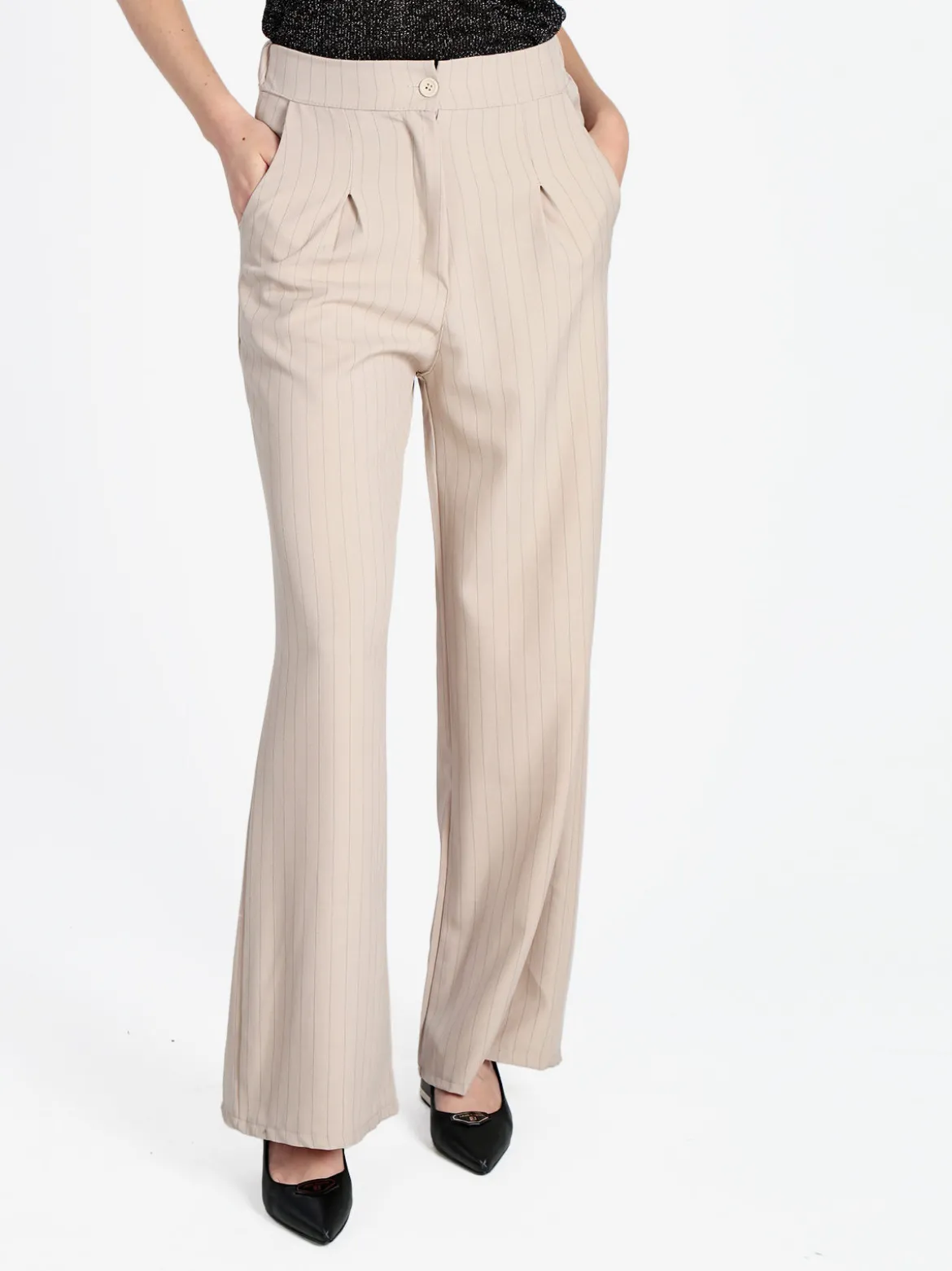 Solada Pantaloni donna a palazzo gessati