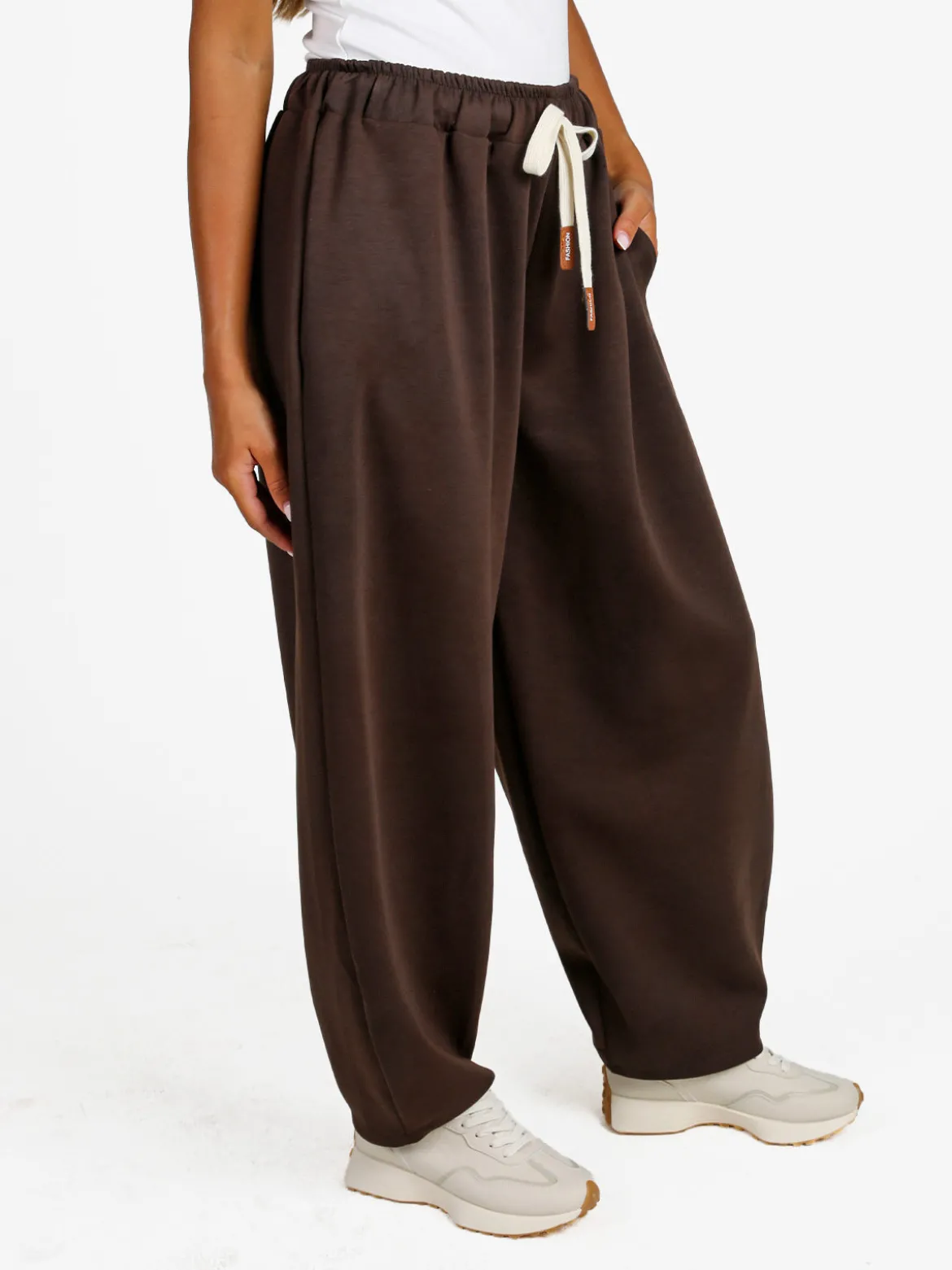 Solada Pantaloni donna a palloncino con coulisse - moro