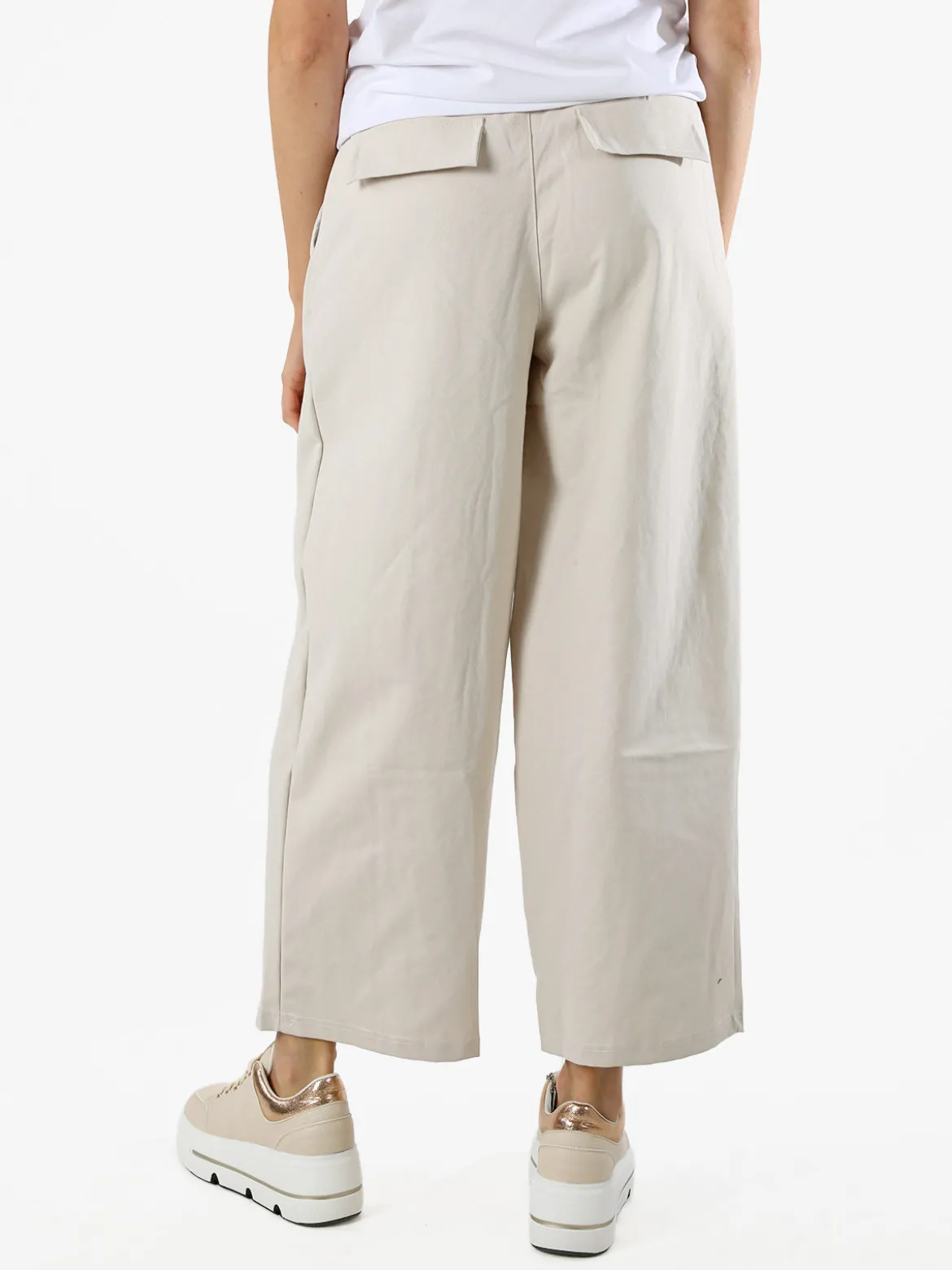 Solada Pantaloni donna barrell cropped - beige
