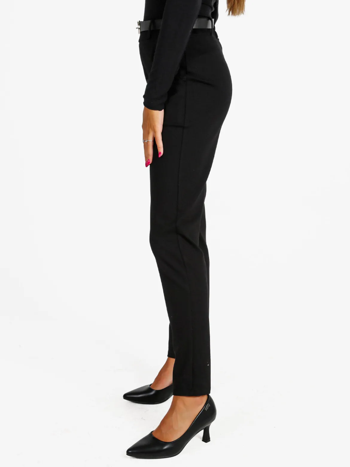 Solada Pantaloni donna casual a vita alta - nero