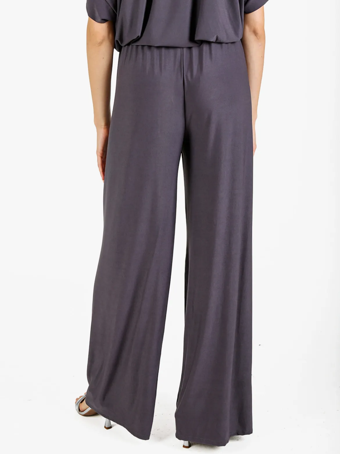 Solada Pantaloni donna con elastico in vita a gamba larga - grigio