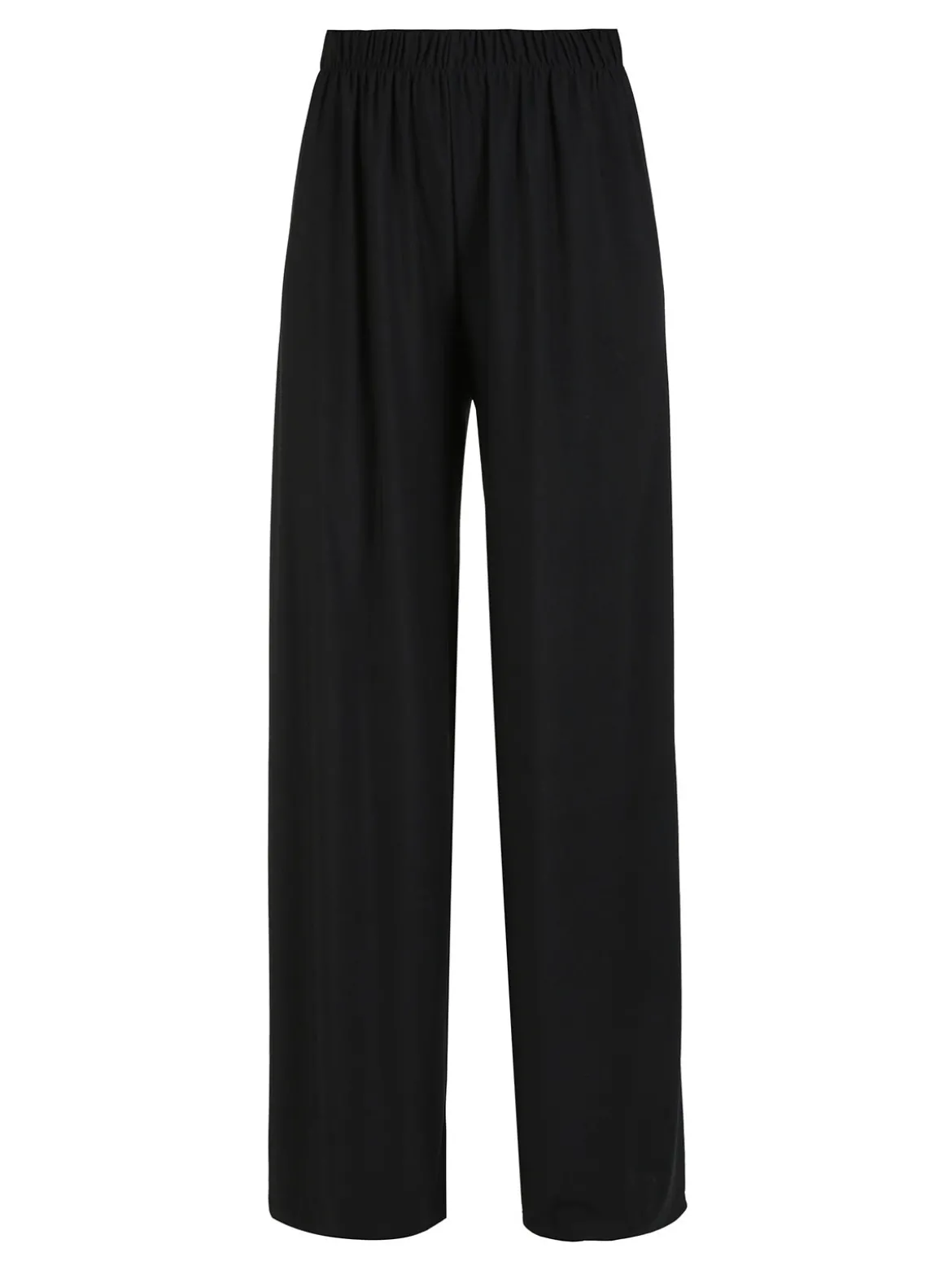 Solada Pantaloni donna con elastico in vita a gamba larga - nero