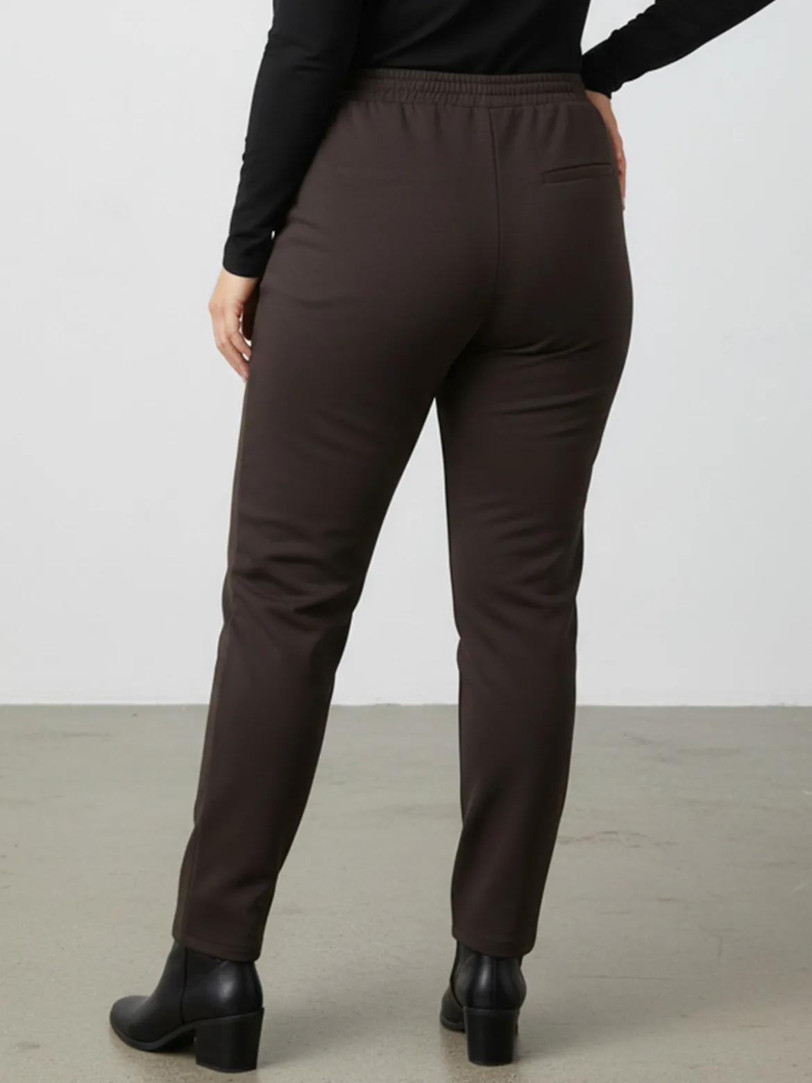 Solada Pantaloni donna con elastico in vita taglie forti - moro