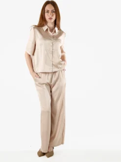 Solada Pantaloni donna effetto raso - beige