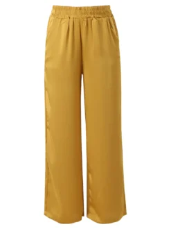 Solada Pantaloni donna effetto raso - giallo