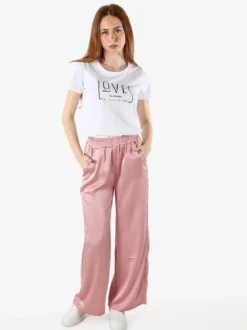 Solada Pantaloni donna effetto raso - rosa