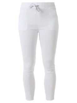 Solada Pantaloni donna elasticizzati con coulisse - bianco