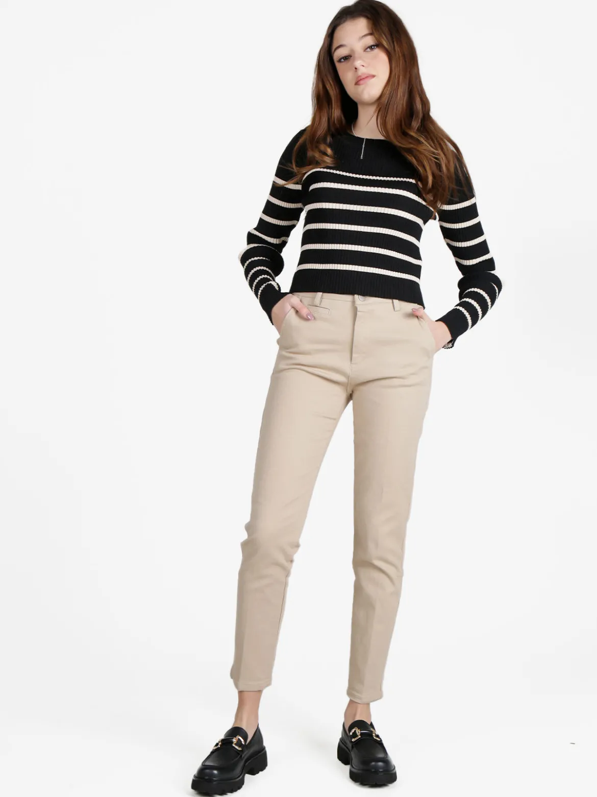 Solada Pantaloni donna in cotone a gamba dritta