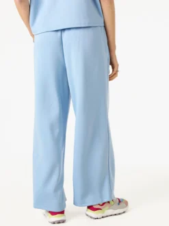 Solada Pantaloni donna in felpa a gamba larga - azzurro
