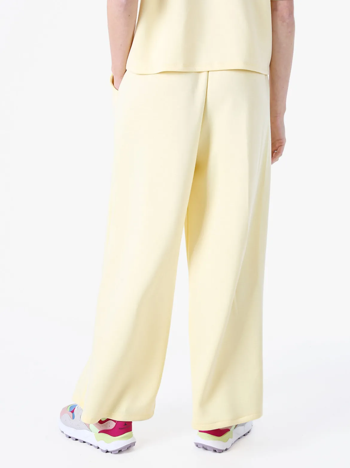 Solada Pantaloni donna in felpa a gamba larga - giallo