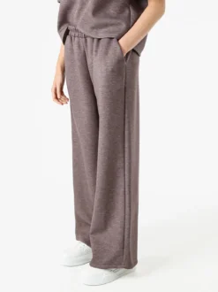Solada Pantaloni donna in felpa a gamba larga - moro
