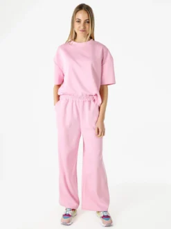 Solada Pantaloni donna in felpa a gamba larga - rosa
