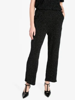 Solada Pantaloni donna in lurex con piccole borchie