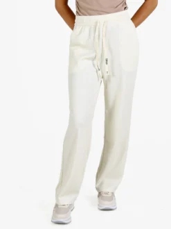 Solada Pantaloni donna in maglia con coulisse - panna