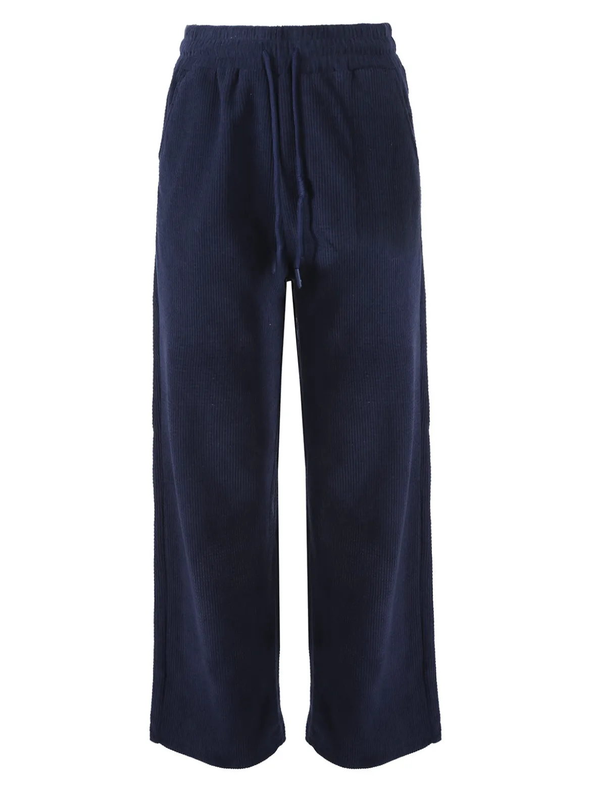 Solada Pantaloni donna in velluto a coste con coulisse - blu scuro