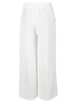 Solada Pantaloni donna in viscosa a gamba larga - bianco