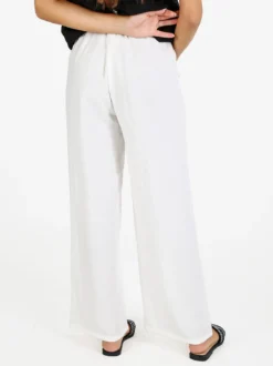 Solada Pantaloni donna in viscosa a gamba larga - bianco