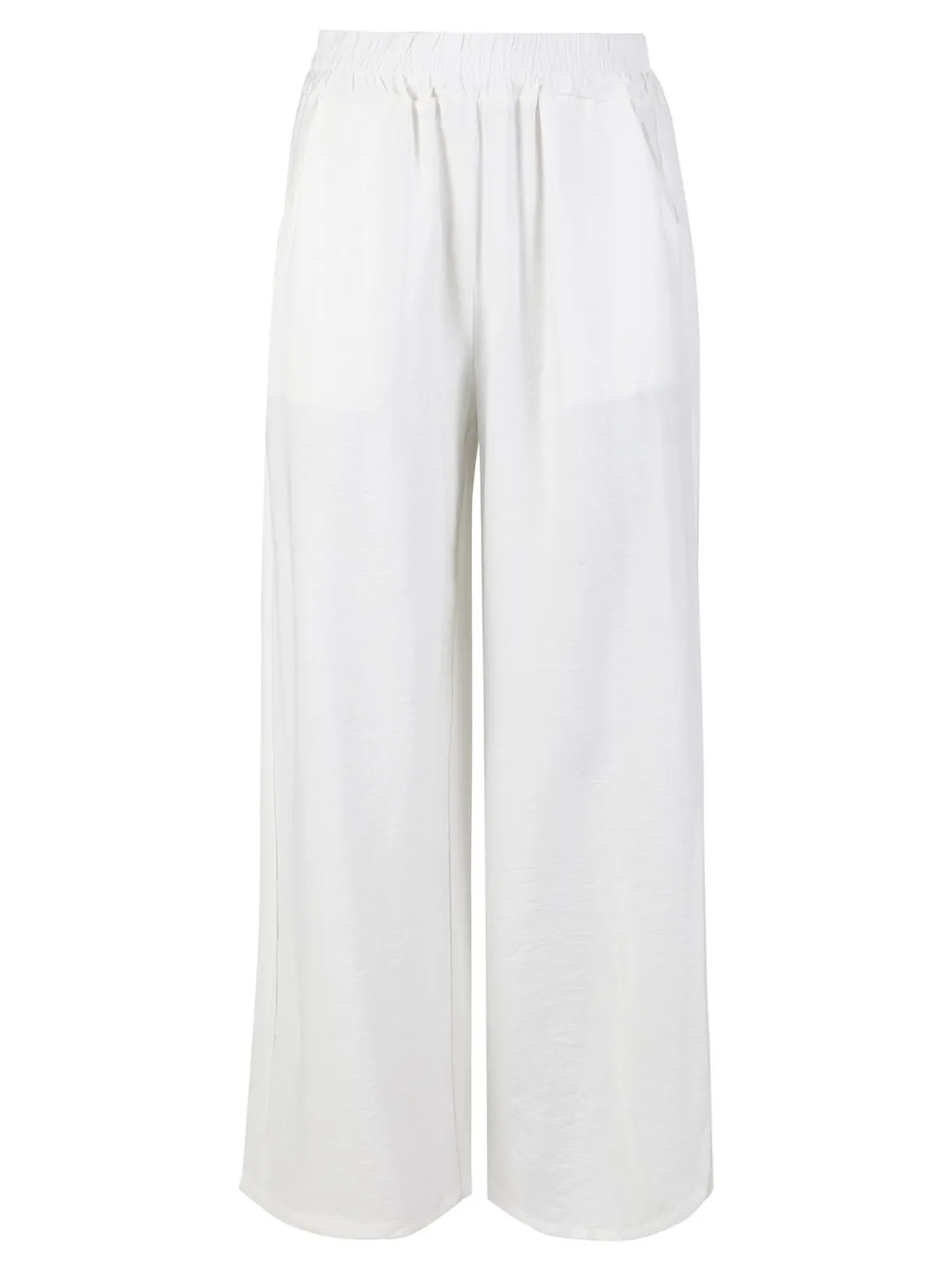 Solada Pantaloni donna in viscosa a gamba larga - bianco