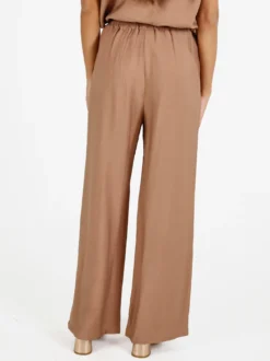 Solada Pantaloni donna in viscosa a gamba larga - khaki