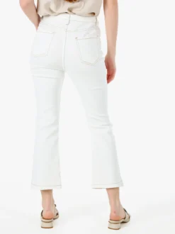 Solada Pantaloni donna jeans cropped a zampa - panna
