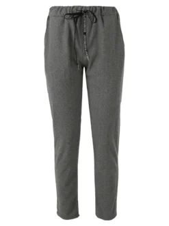 Solada Pantaloni donna jogger effetto flanella - grigio