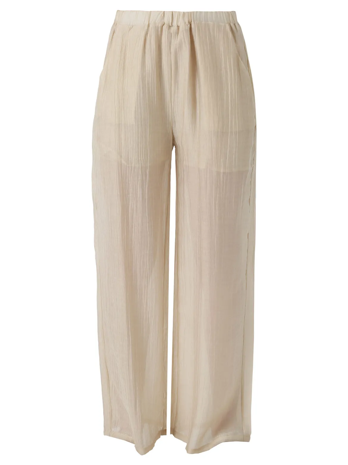Solada Pantaloni donna leggeri a gamba larga - beige