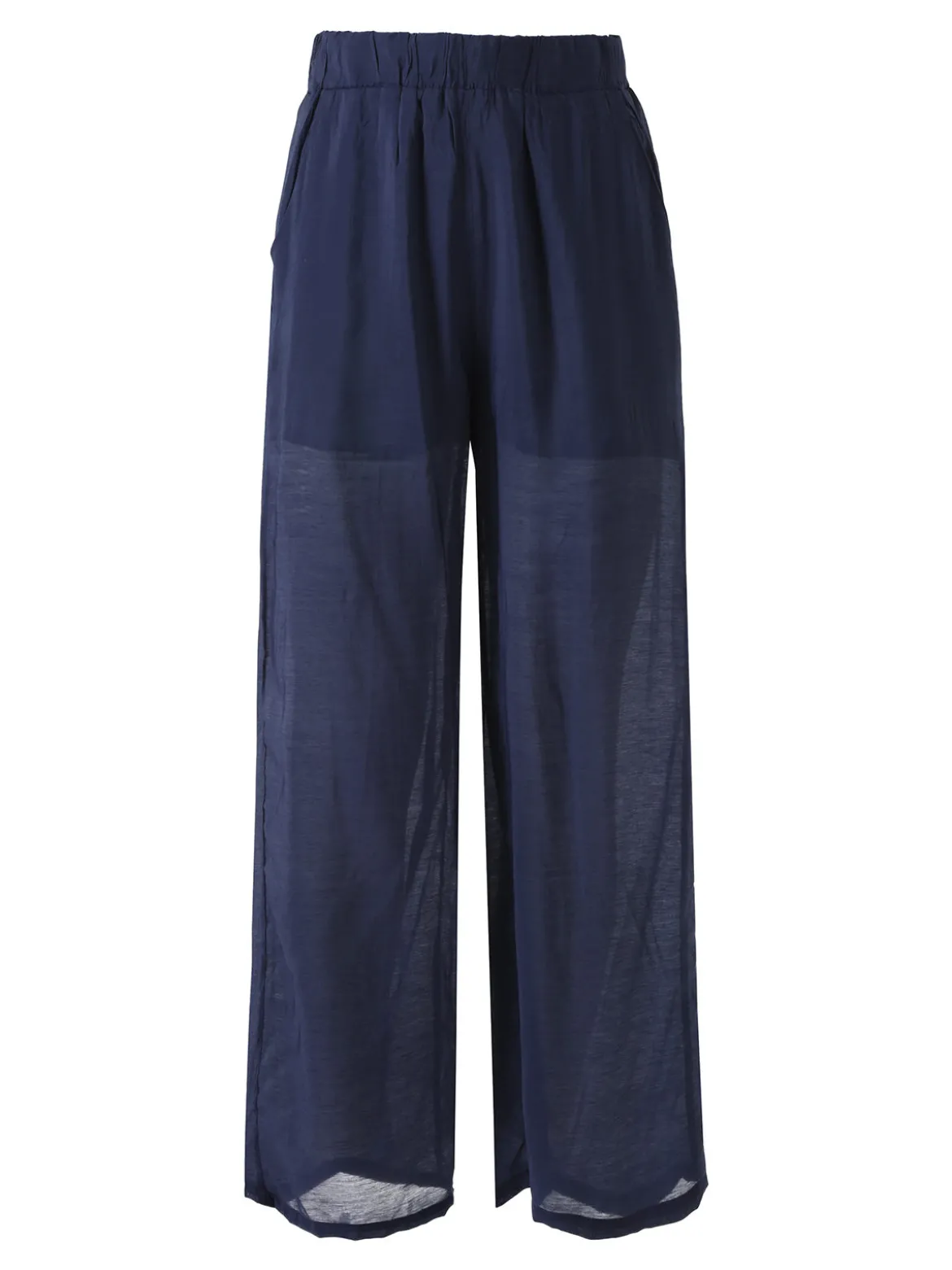 Solada Pantaloni donna leggeri a gamba larga - blu scuro
