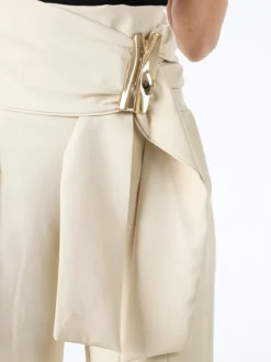 Solada Pantaloni eleganti da donna a vita alta con dettaglio - beige