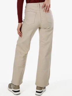 Solada Pantaloni jeans da donna a gamba larga push-up - beige