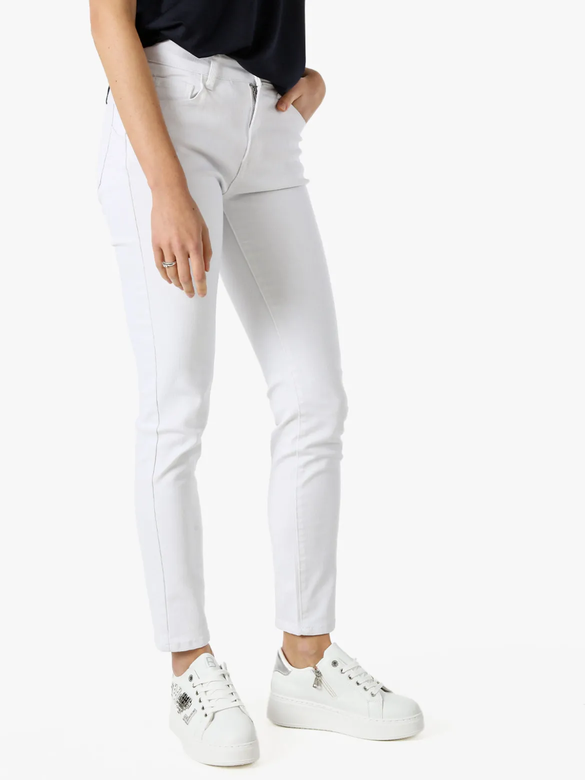 Solada Pantaloni jeans push-up da donna - bianco