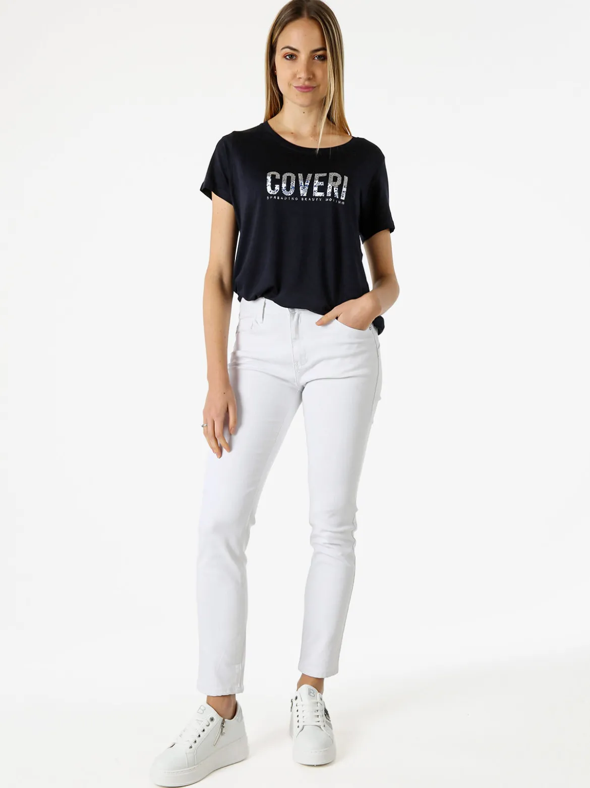 Solada Pantaloni jeans push-up da donna - bianco