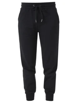 Solada Pantaloni tuta da donna in cotone con coulisse e polsini - nero