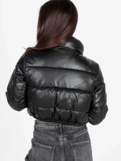 Solada Piumino puffer cropped da donna in ecopelle