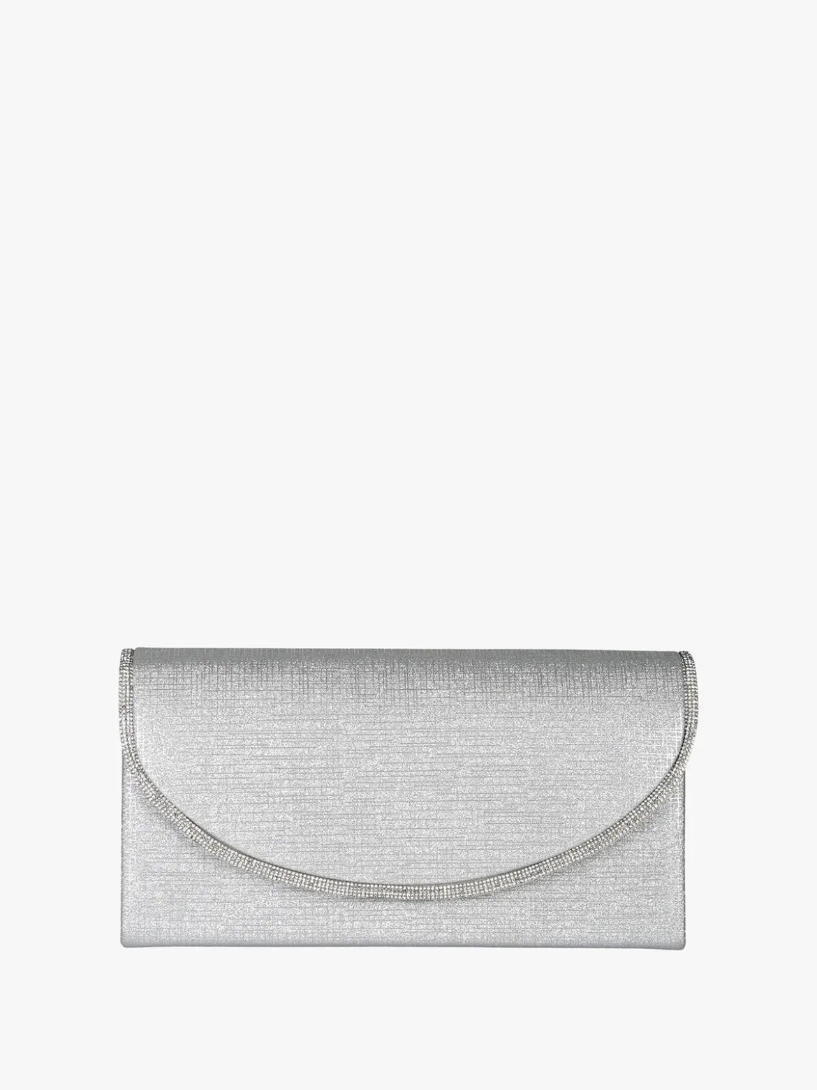 Solada Pochette donna glitter con profilo di strass - argento