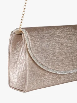 Solada Pochette donna glitter con profilo di strass - champagne