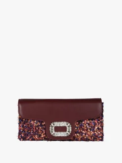 Solada Pochette gioiello da donna con paillettes - bordeaux