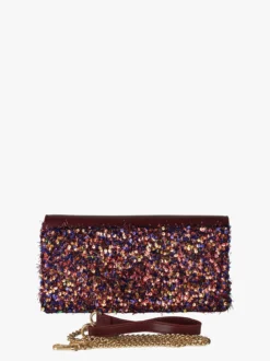 Solada Pochette gioiello da donna con paillettes - bordeaux