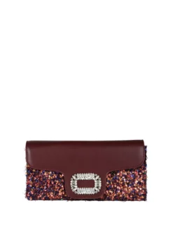 Solada Pochette gioiello da donna con paillettes - bordeaux