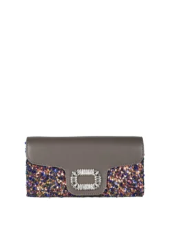 Solada Pochette gioiello da donna con paillettes - grigio scuro