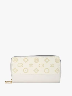 Solada Portafoglio da donna con stampa monogramma e doppia tasca - beige