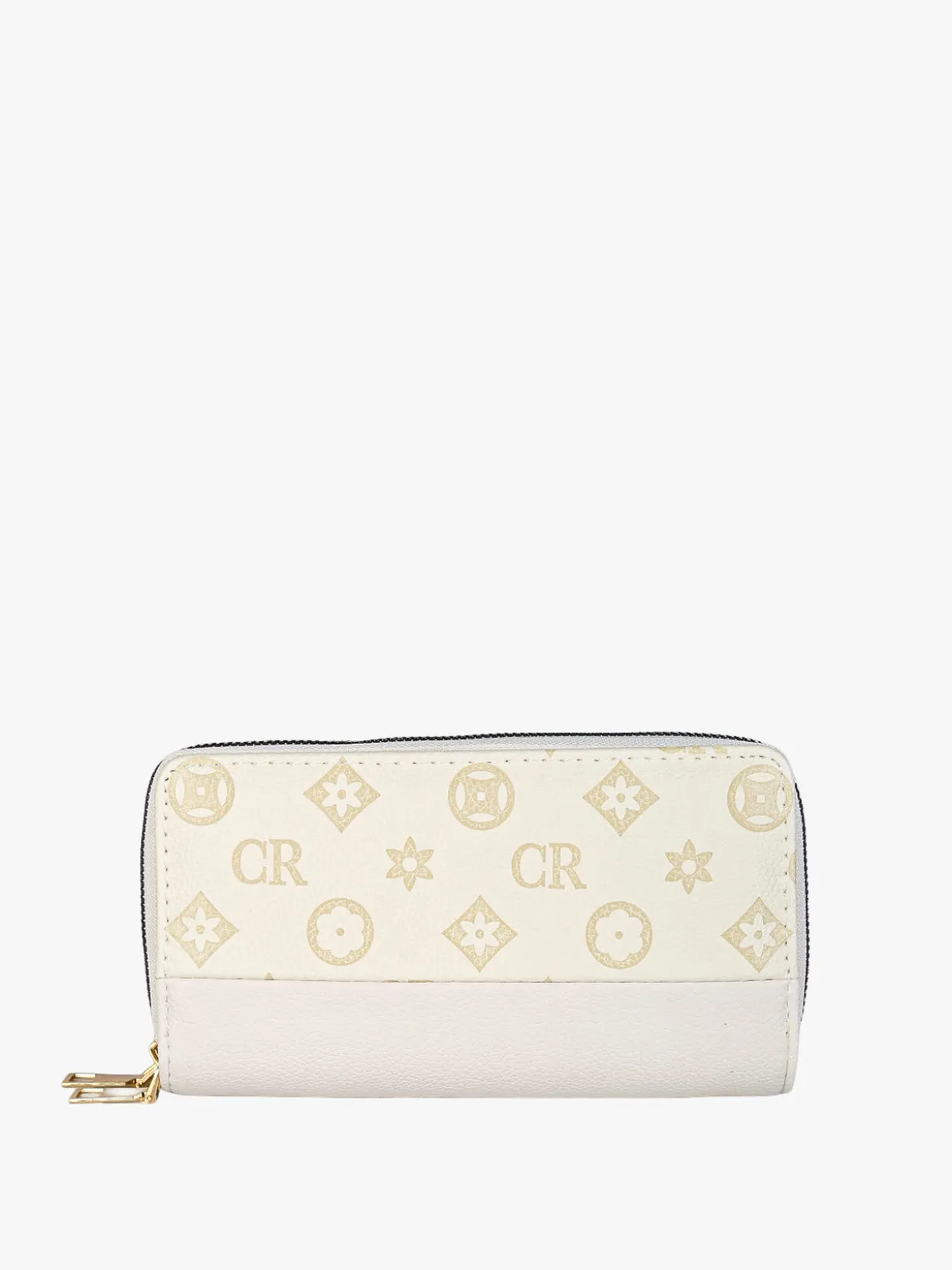 Solada Portafoglio da donna con stampa monogramma e doppia tasca - beige