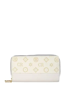 Solada Portafoglio da donna con stampa monogramma e doppia tasca - beige