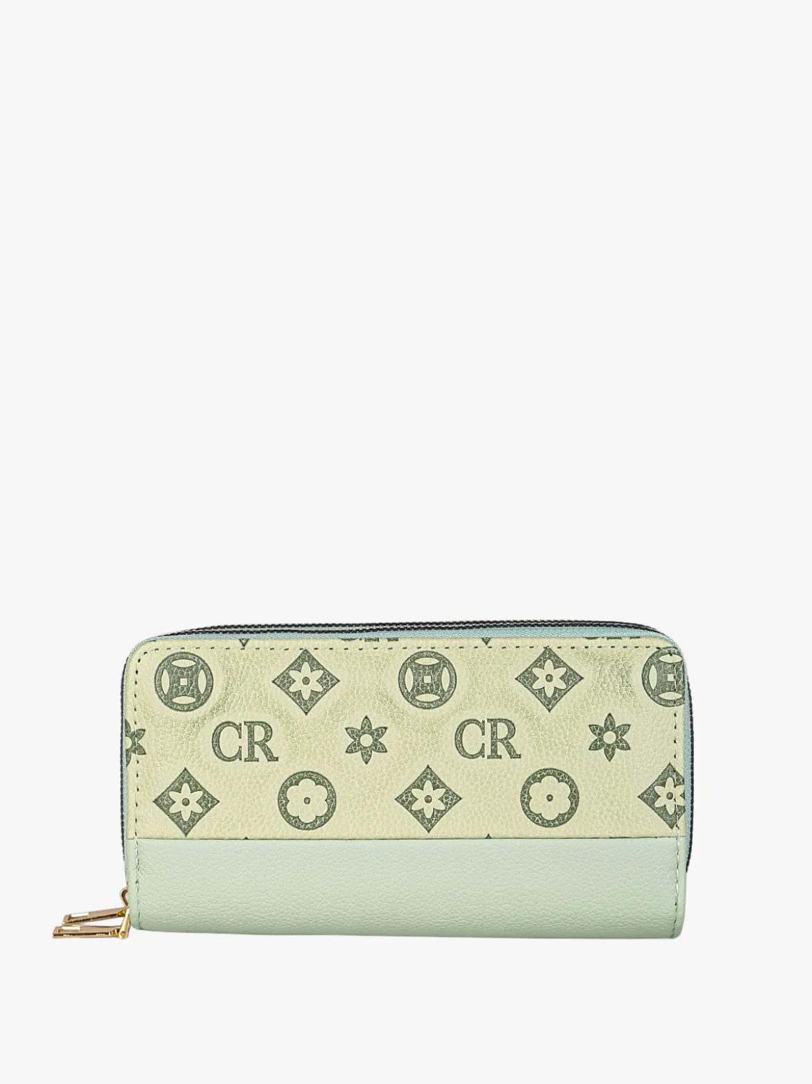 Solada Portafoglio da donna con stampa monogramma e doppia tasca - pistacchio