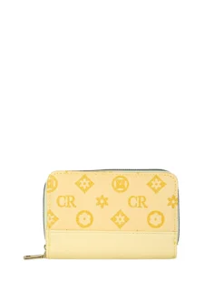 Solada Portafoglio da donna con stampa monogramma - giallo