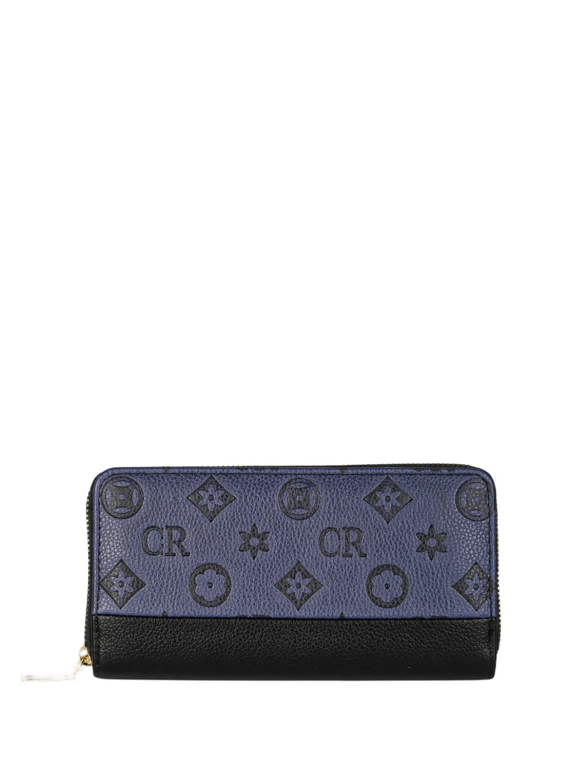 Solada Portafoglio donna con stampa monogramma e zip - nero