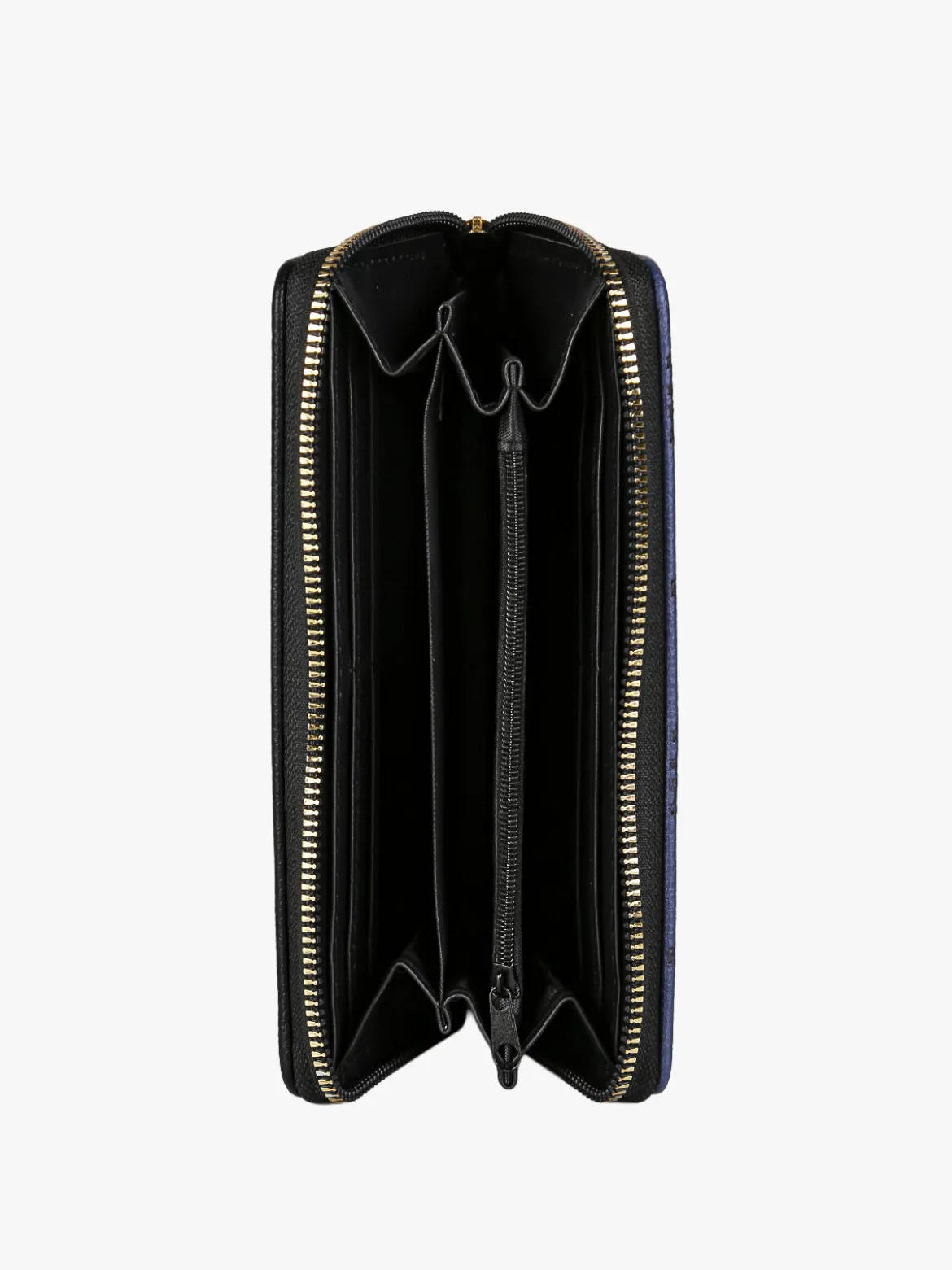 Solada Portafoglio donna con stampa monogramma e zip - nero