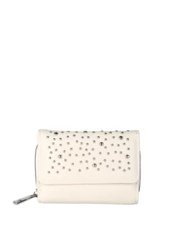 Solada Portafoglio mini da donna con borchie - beige