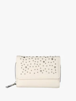 Solada Portafoglio mini da donna con borchie - beige