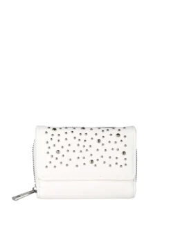 Solada Portafoglio mini da donna con borchie - bianco