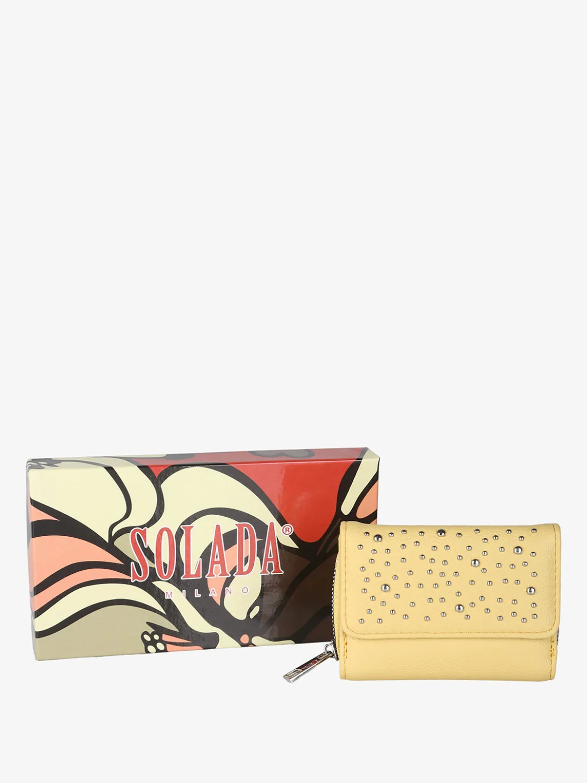 Solada Portafoglio mini da donna con borchie - giallo